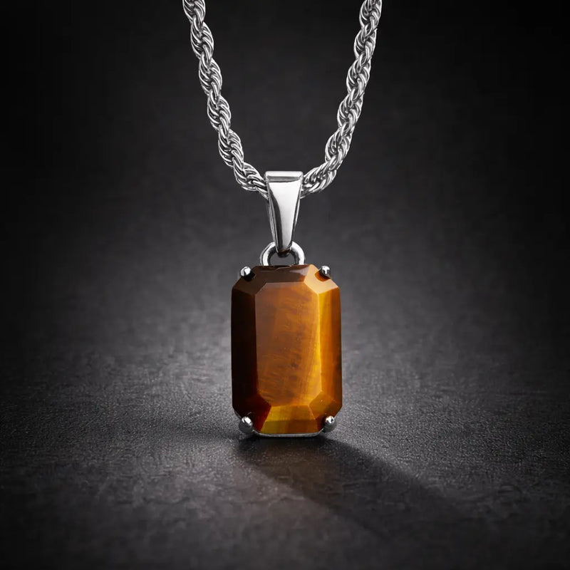 שרשרת עין הנמר בציפוי זהב לבן