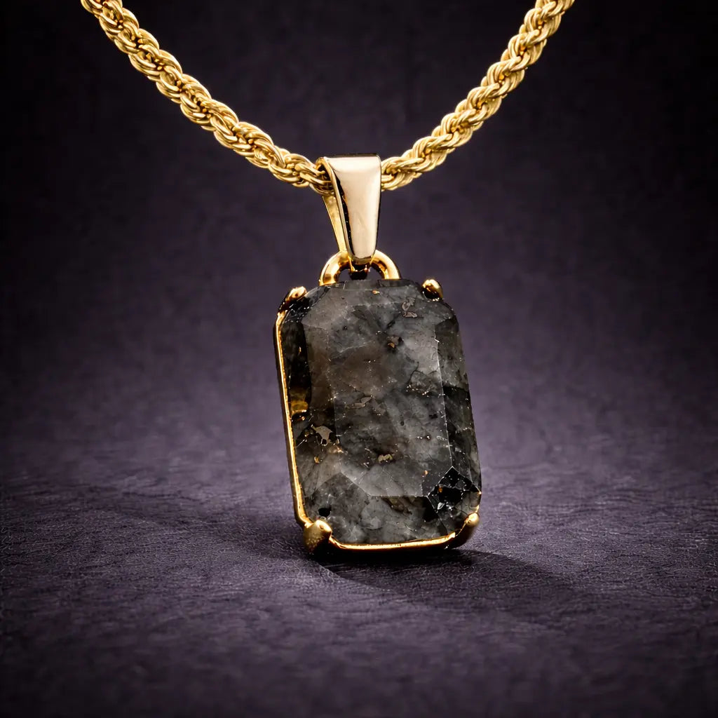 שרשרת ספקטרולייט בציפוי זהב