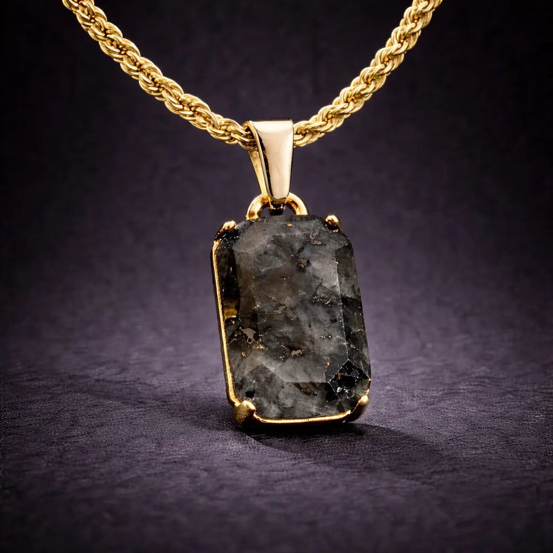 שרשרת ספקטרולייט בציפוי זהב