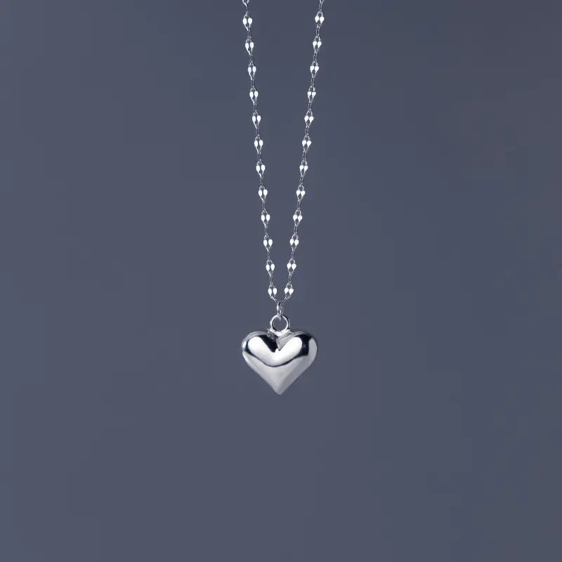 שרשרת לב כסף לאישה | שרשרת לאישה