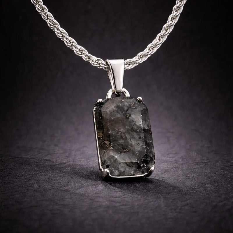 שרשרת ספקטרולייט בציפוי זהב לבן