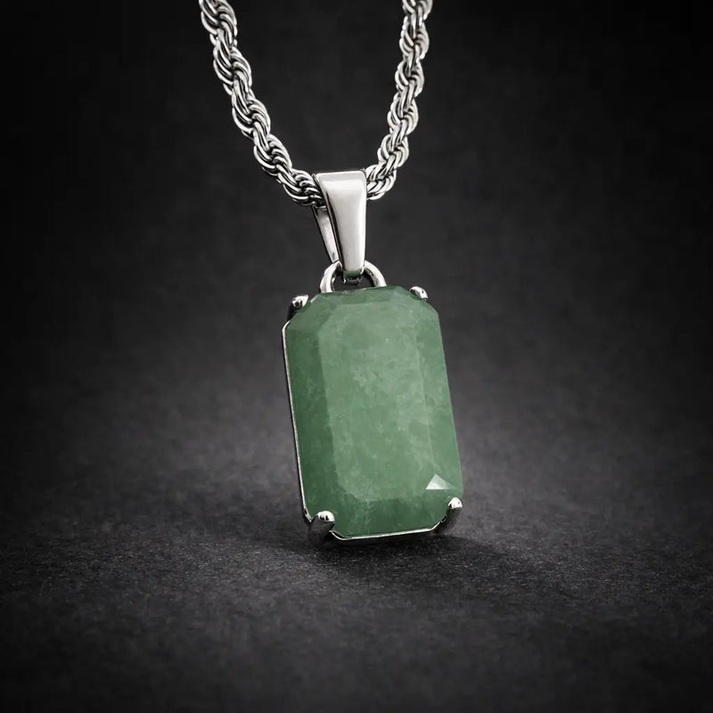 שרשרת אוונטורין בהיר בציפוי זהב לבן